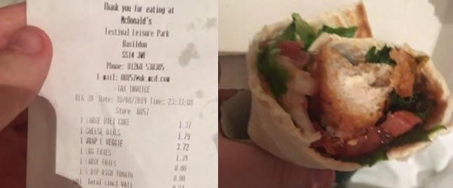 Absurdo! McDonald’s serve wrap com frango para vegano 1